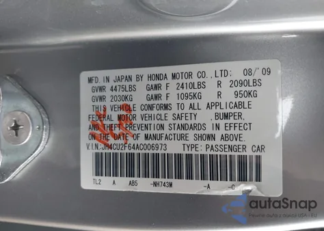 2010 Acura Tsx 2.4 z USA, uszkodzony, nr VIN JH4CU2F64AC006973